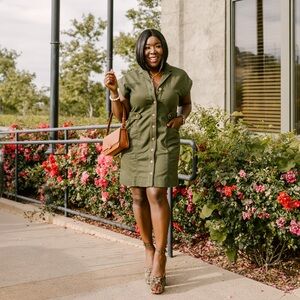 New with tags! LOFT Utility Mini Pocket Shirtdress